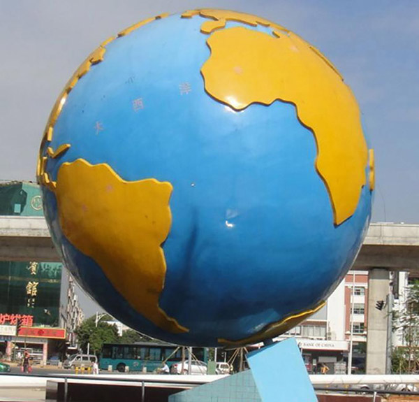 不锈钢雕塑地球仪(图1)